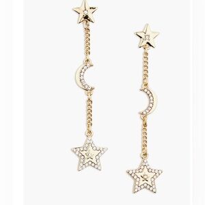 Karl Lagerfeld Star & Moon Linear Drop Earrings